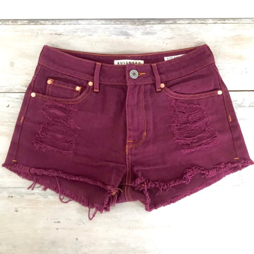 Bullhead High Waisted Distressed Denim Jean Shorts